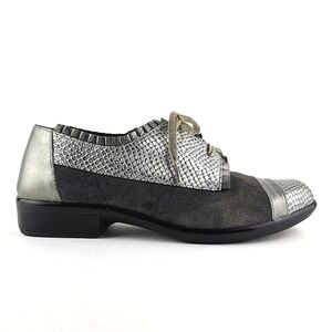 NAOT Yama Silver  Cap Toe Leather Suede Oxford Lace Up Shoes Size 37